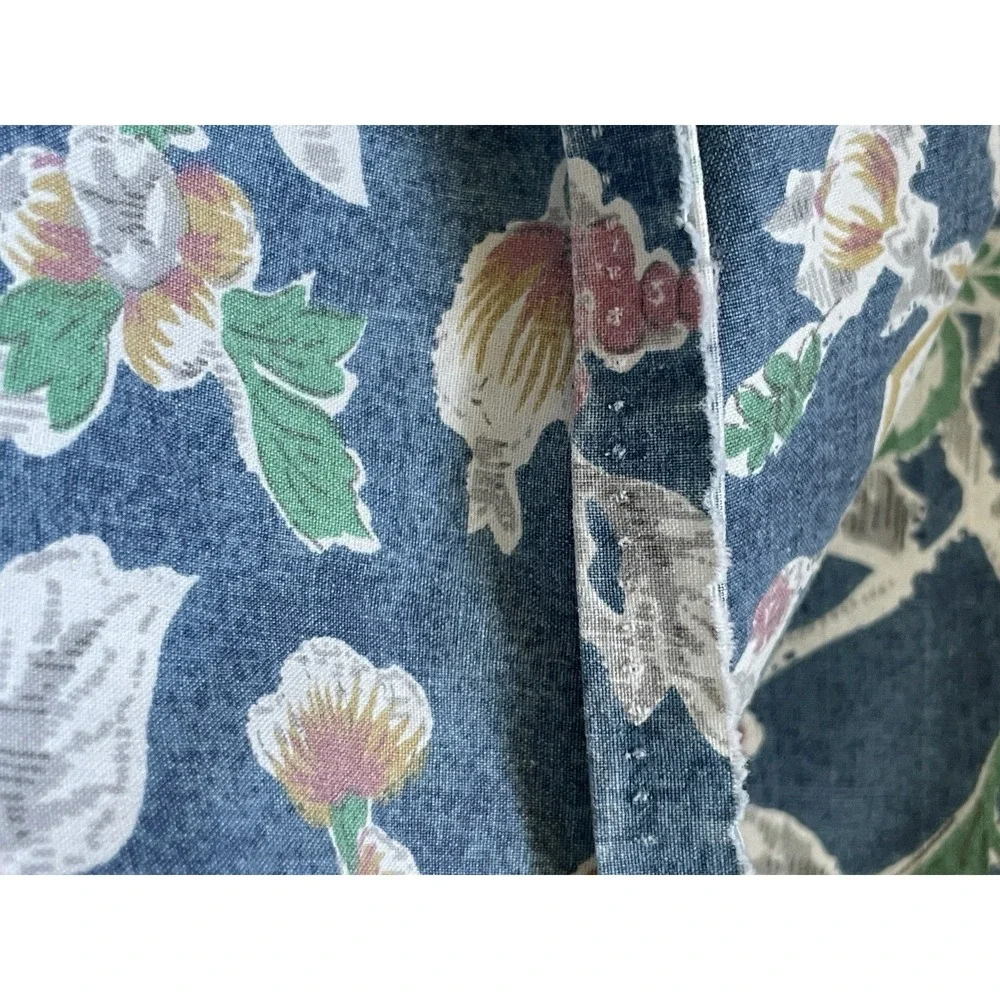 Vintage Ralph Lauren Jardin Queen Flat Sheet & 2 Standard Pillowcases FLAWED